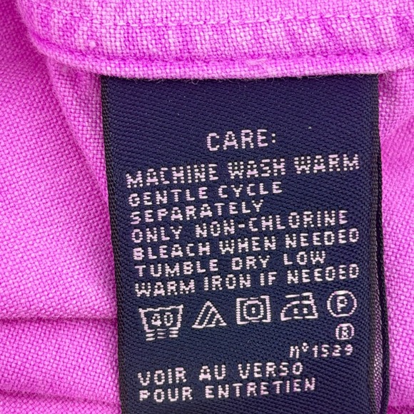 Ralph Lauren Sport Womens 10 Purple Cotton Button Down Shirt Long Slve Pony Logo - Picture 8 of 9